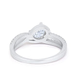 Accent Fashion Wedding Ring Oval Simulated Cubic Zirconia 925 Sterling Silver