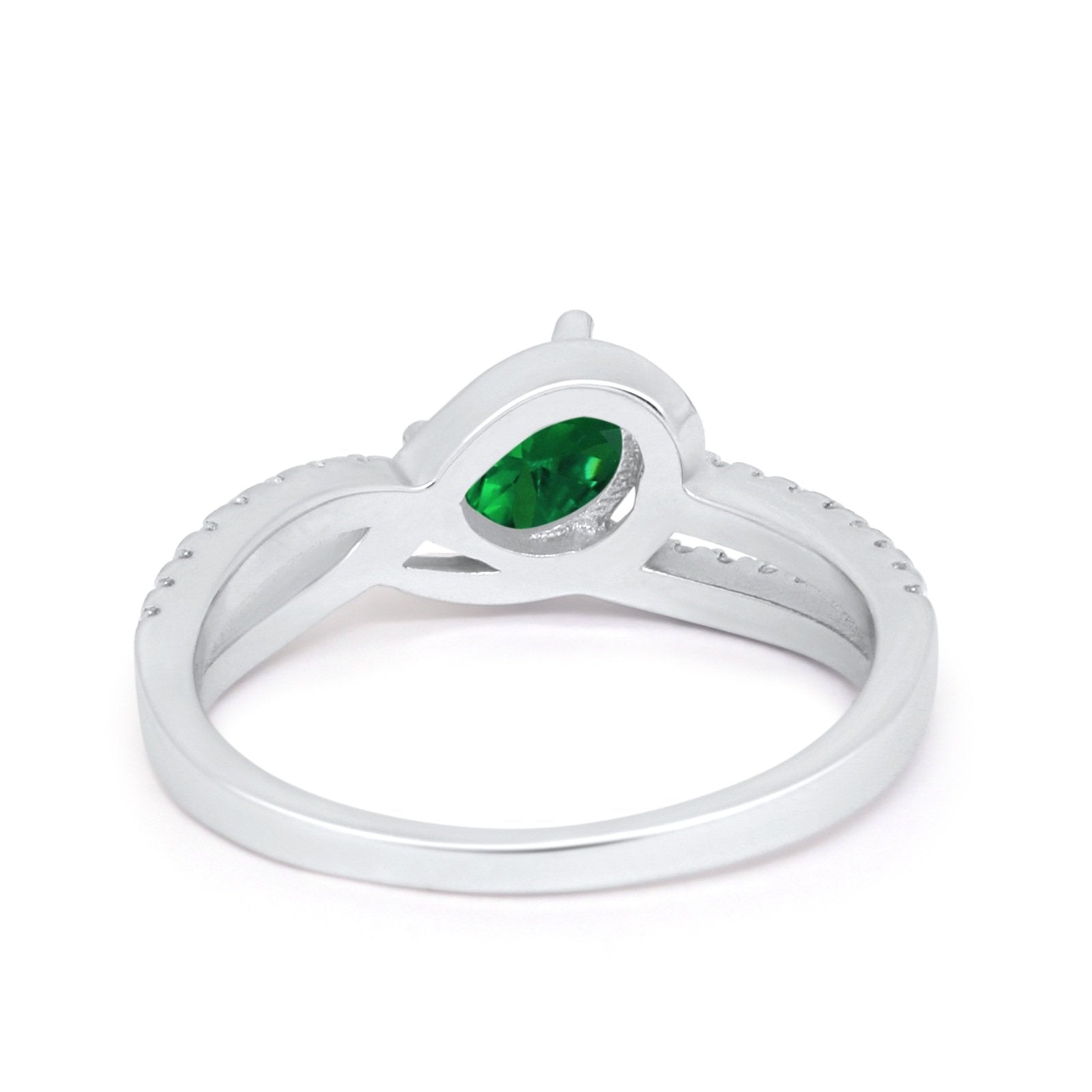 Accent Fashion Wedding Ring Oval Simulated Cubic Zirconia 925 Sterling Silver