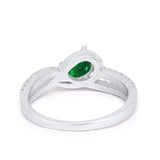 Accent Fashion Wedding Ring Oval Simulated Cubic Zirconia 925 Sterling Silver