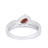 Accent Fashion Wedding Ring Oval Simulated Cubic Zirconia 925 Sterling Silver