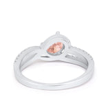 Accent Fashion Wedding Ring Oval Simulated Cubic Zirconia 925 Sterling Silver