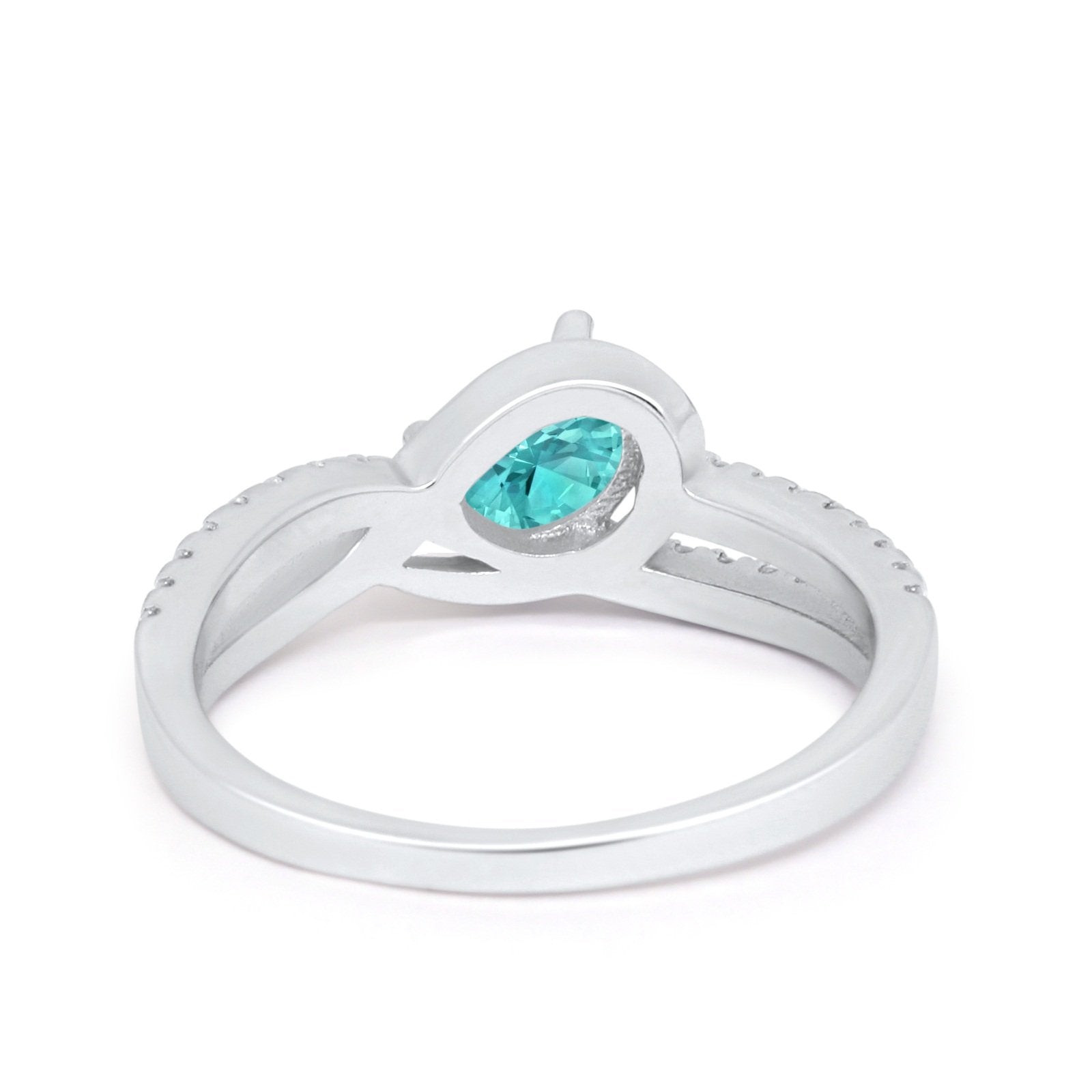Accent Fashion Wedding Ring Oval Simulated Cubic Zirconia 925 Sterling Silver