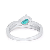 Accent Fashion Wedding Ring Oval Simulated Cubic Zirconia 925 Sterling Silver