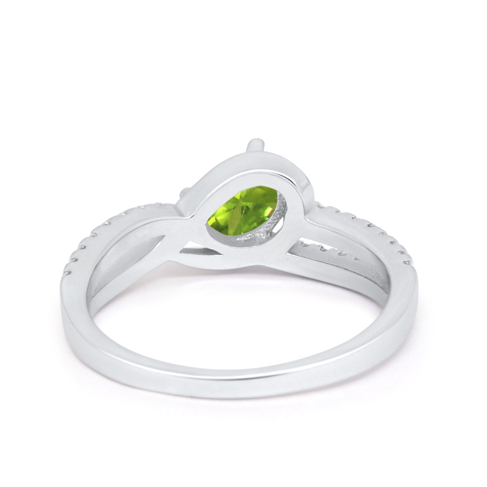 Accent Fashion Wedding Ring Oval Simulated Cubic Zirconia 925 Sterling Silver