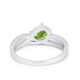 Accent Fashion Wedding Ring Oval Simulated Cubic Zirconia 925 Sterling Silver