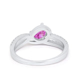 Accent Fashion Wedding Ring Oval Simulated Cubic Zirconia 925 Sterling Silver