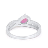 Accent Fashion Wedding Ring Oval Simulated Cubic Zirconia 925 Sterling Silver