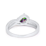 Accent Fashion Wedding Ring Oval Simulated Cubic Zirconia 925 Sterling Silver