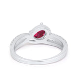 Accent Fashion Wedding Ring Oval Simulated Cubic Zirconia 925 Sterling Silver