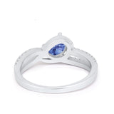 Accent Fashion Wedding Ring Oval Simulated Cubic Zirconia 925 Sterling Silver