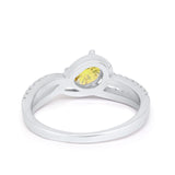 Accent Fashion Wedding Ring Oval Simulated Cubic Zirconia 925 Sterling Silver