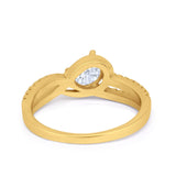 Accent Fashion Wedding Ring Oval Simulated Cubic Zirconia 925 Sterling Silver