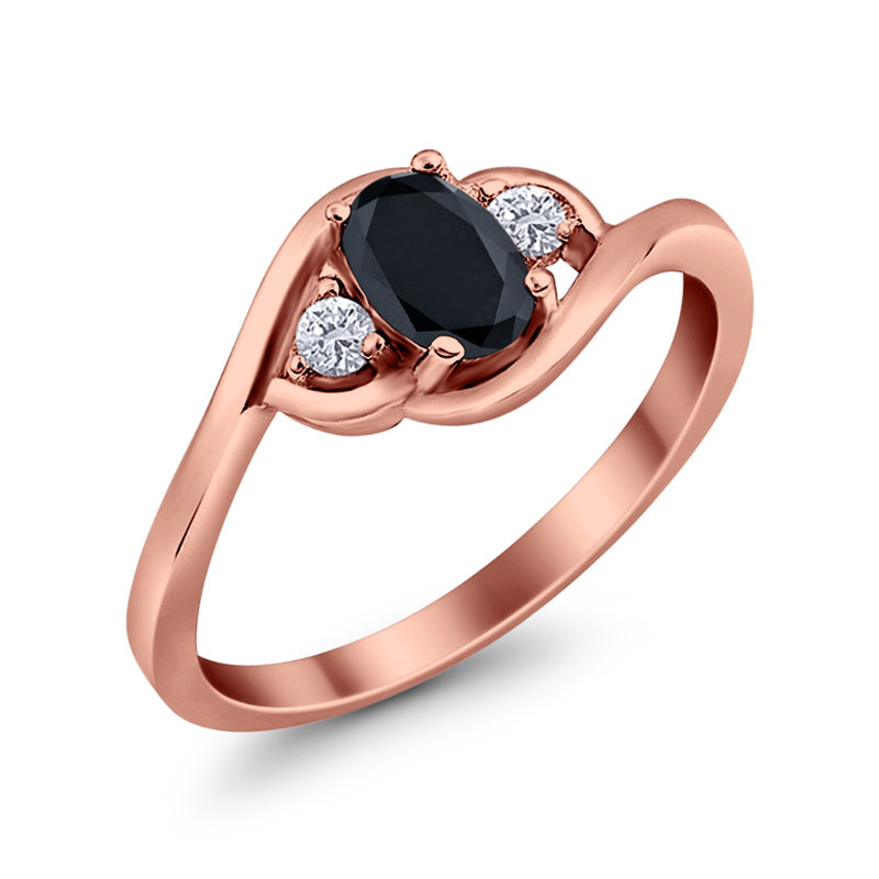 Wedding Ring Oval Cut Round Simulated Cubic Zirconia 925 Sterling Silver