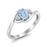 Wedding Ring Oval Cut Round Simulated Cubic Zirconia 925 Sterling Silver