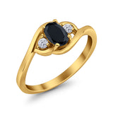 Wedding Ring Oval Cut Round Simulated Cubic Zirconia 925 Sterling Silver