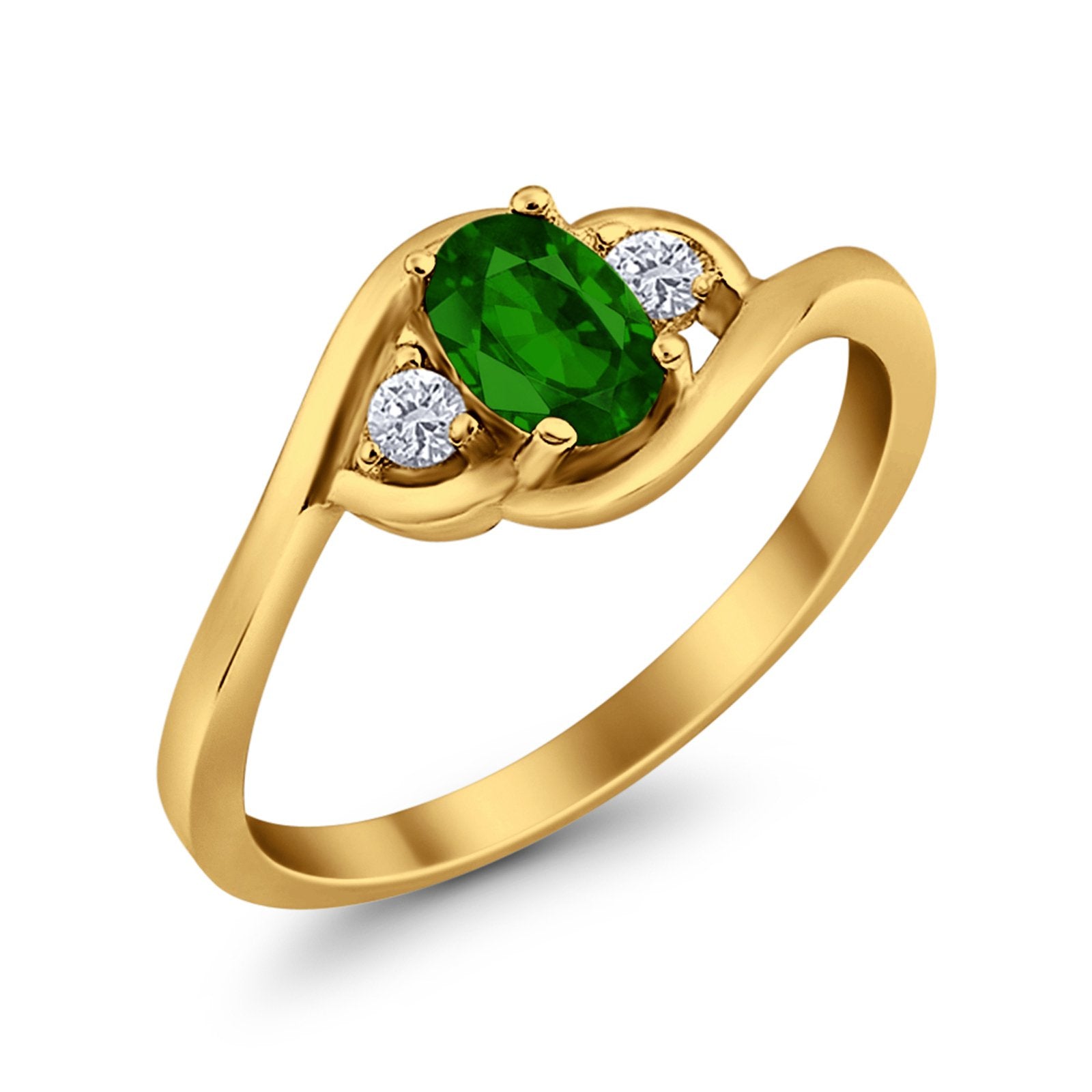 Wedding Ring Oval Cut Round Simulated Cubic Zirconia 925 Sterling Silver