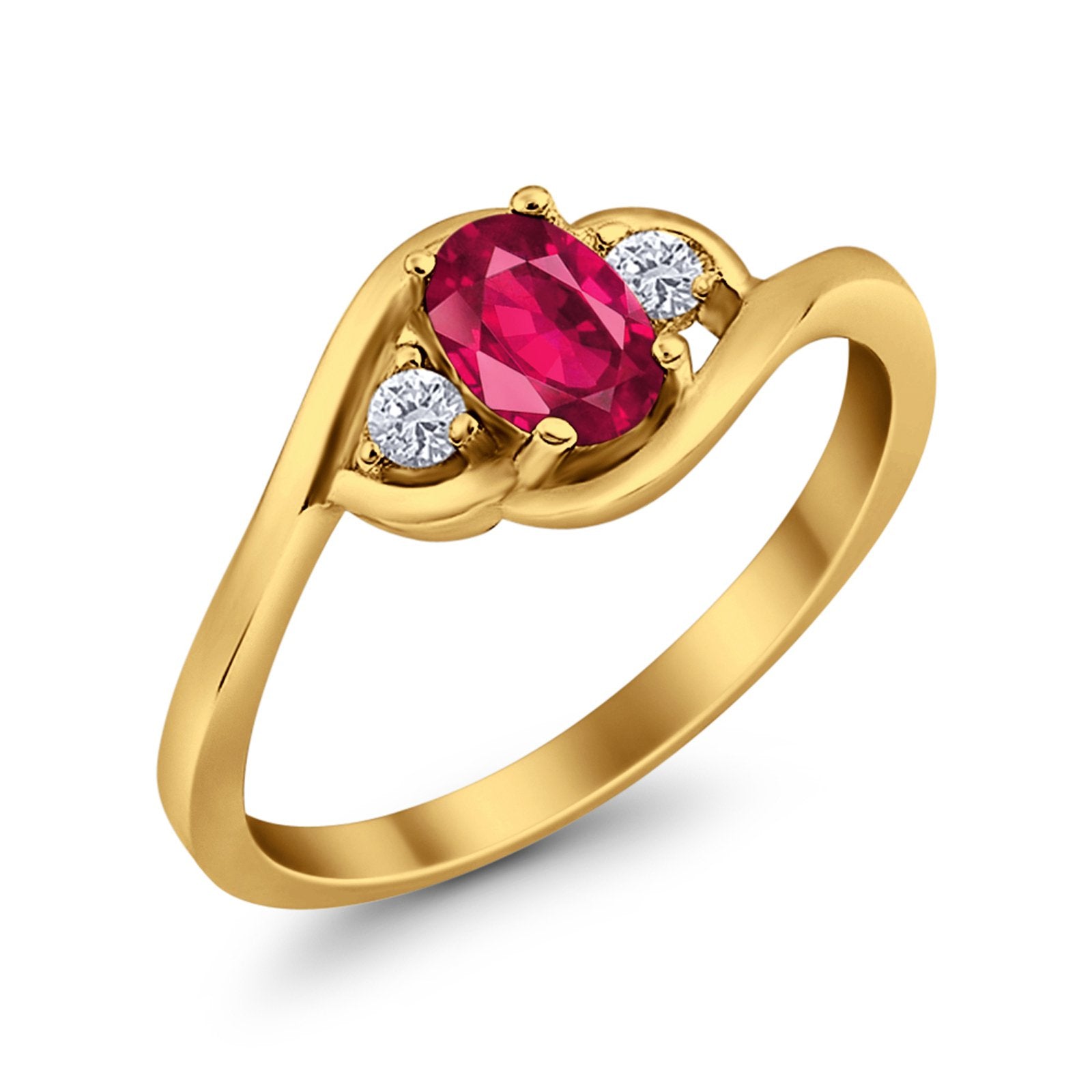 Wedding Ring Oval Cut Round Simulated Cubic Zirconia 925 Sterling Silver