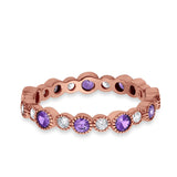 Full Eternity Wedding Ring Simulated CZ 925 Sterling Silver