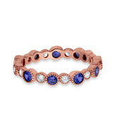 Full Eternity Wedding Ring Simulated CZ 925 Sterling Silver