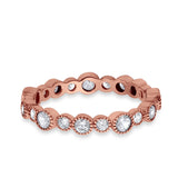 Full Eternity Wedding Ring Simulated CZ 925 Sterling Silver