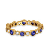 Full Eternity Wedding Ring Simulated CZ 925 Sterling Silver