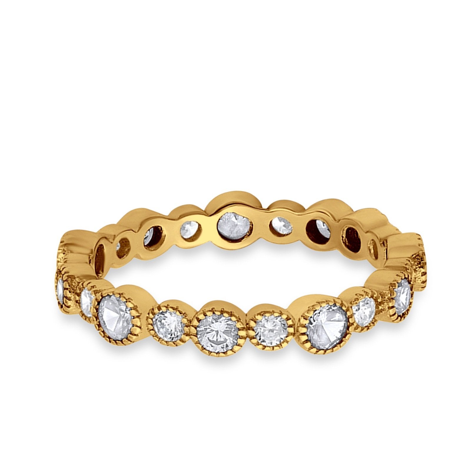 Full Eternity Wedding Ring Simulated CZ 925 Sterling Silver