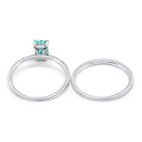 Solitaire Accent Wedding Piece Ring Simulated Cubic Zirconia 925 Sterling Silver