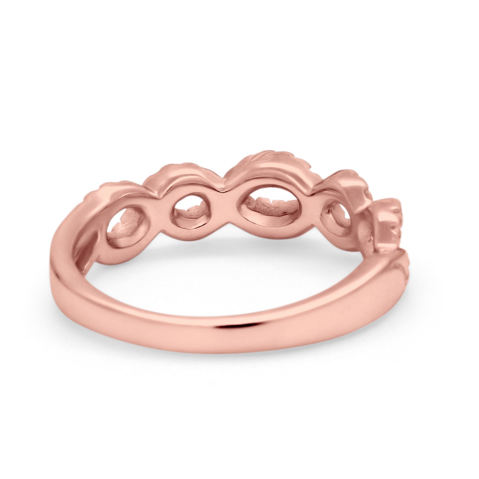 Crisscross Twisted Eternity Wedding Ring Simulated CZ 925 Sterling Silver