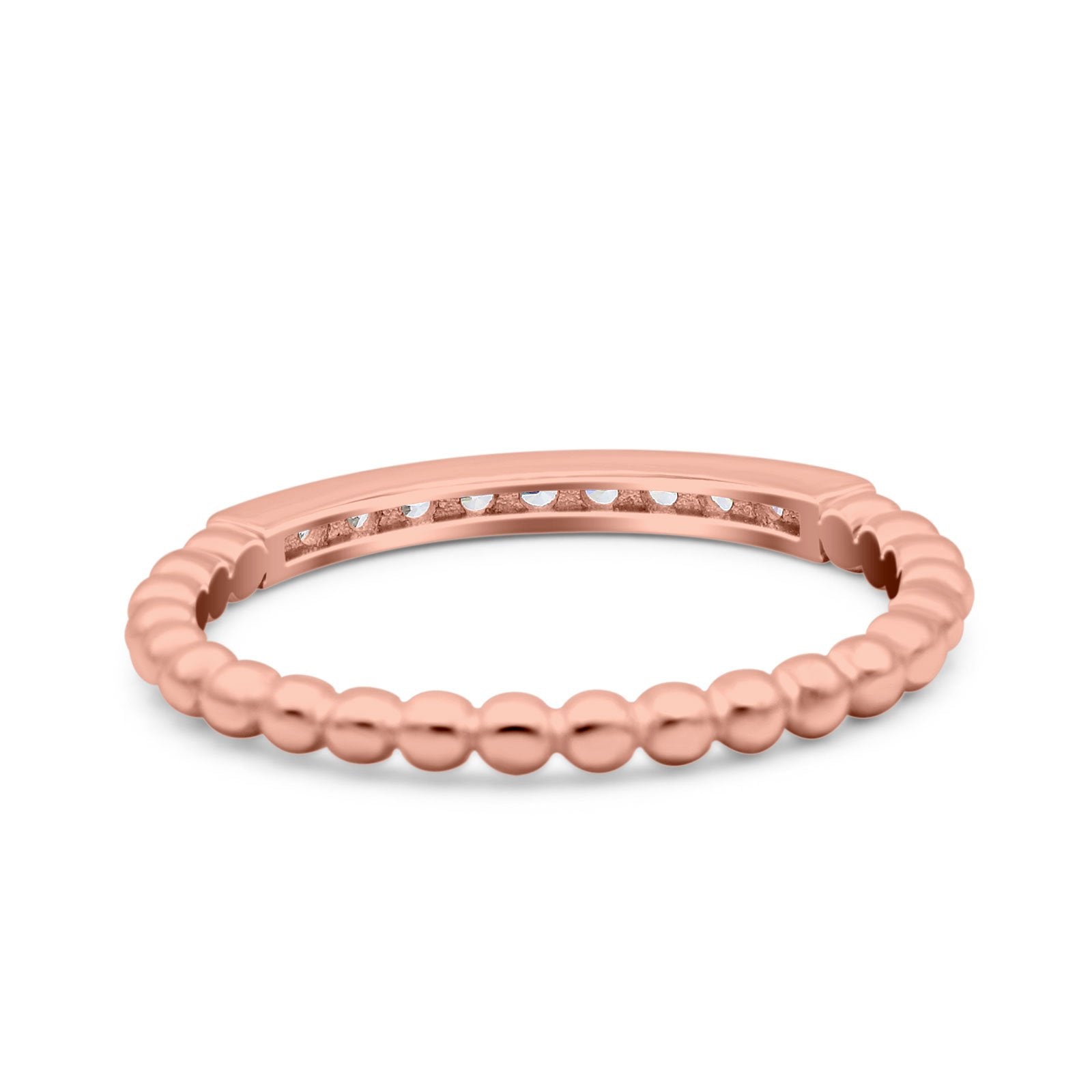 Infinity Twisted Half Eternity Wedding Band Ring Round Simulated Cubic Zirconia 925 Sterling Silver