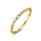 Thin Half Eternity Wedding Band Ring Round Simulated CZ 925 Sterling Silver