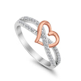 Heart Promise Engagement Eternity Ring Simulated CZ 925 Sterling Silver