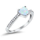 Heart Promise Ring Simulated Round Cubic Zirconia 925 Sterling Silver