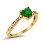 Heart Promise Ring Simulated Round Cubic Zirconia 925 Sterling Silver