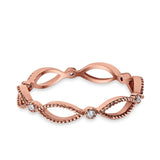 Full Eternity Band Ring Round Simulated CZ 925 Sterling Silver