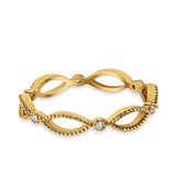 Full Eternity Band Ring Round Simulated CZ 925 Sterling Silver