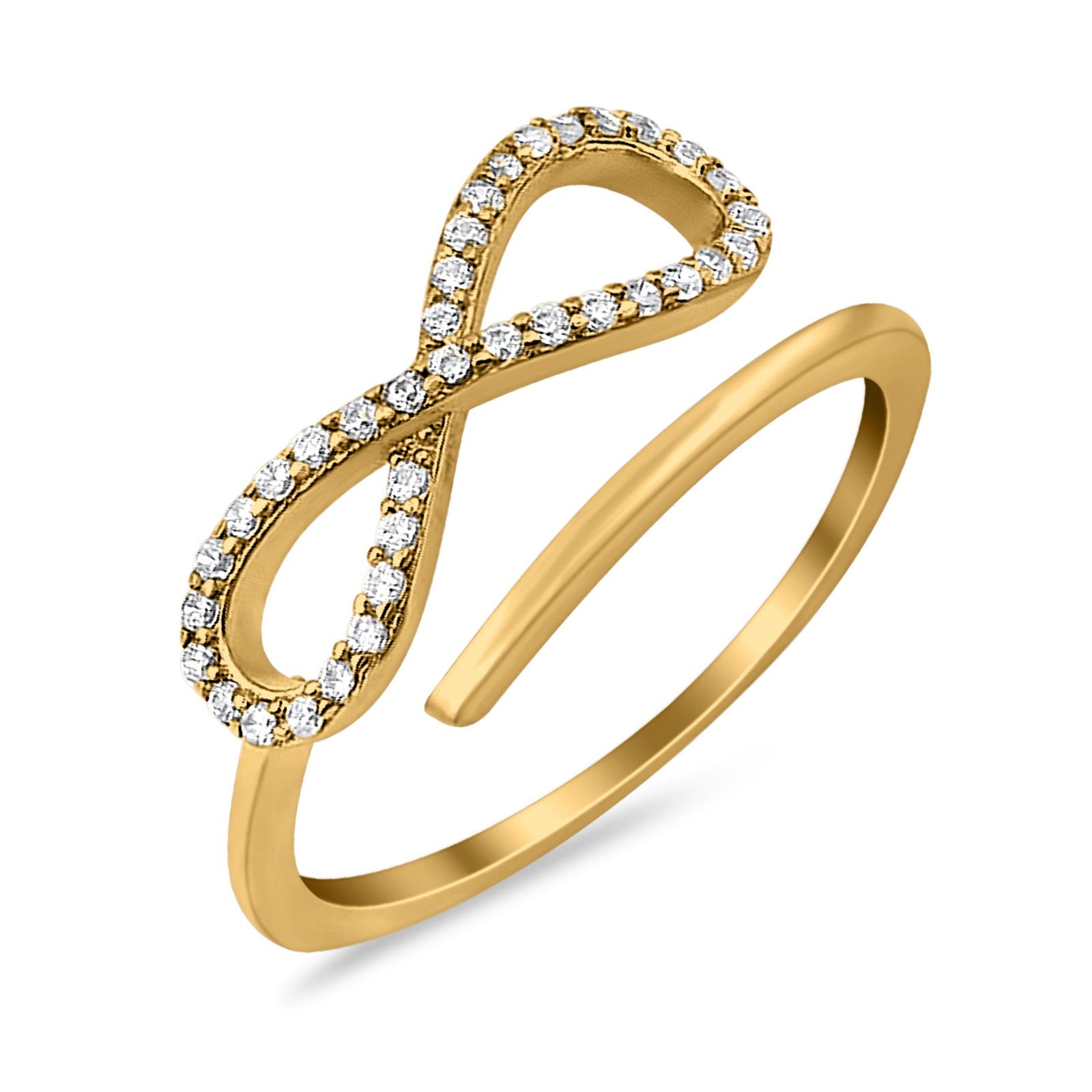 Infinity Promise Ring Round Eternity Simulated Cubic Zirconia 925 Sterling Silver