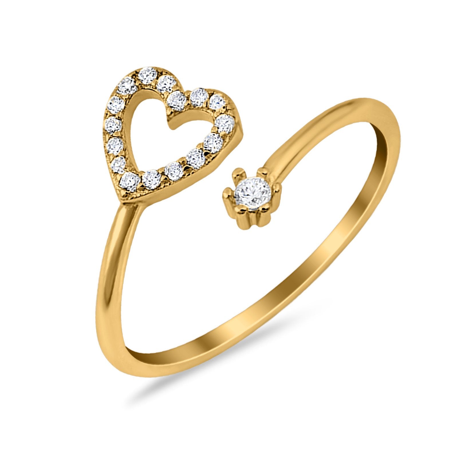 Round Heart Promise Eternity Ring Simulated Cubic Zirconia 925 Sterling Silver