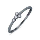 Fashion Petite Dainty Ring Eternity Simulated Cubic Zirconia 925 Sterling Silver