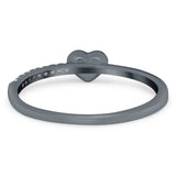 Wedding Heart Promise Ring Round Simulated Cubic Zirconia 925 Sterling Silver