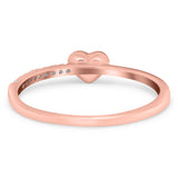 Wedding Heart Promise Ring Round Simulated Cubic Zirconia 925 Sterling Silver