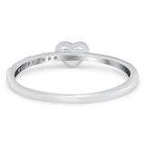 Wedding Heart Promise Ring Round Simulated Cubic Zirconia 925 Sterling Silver
