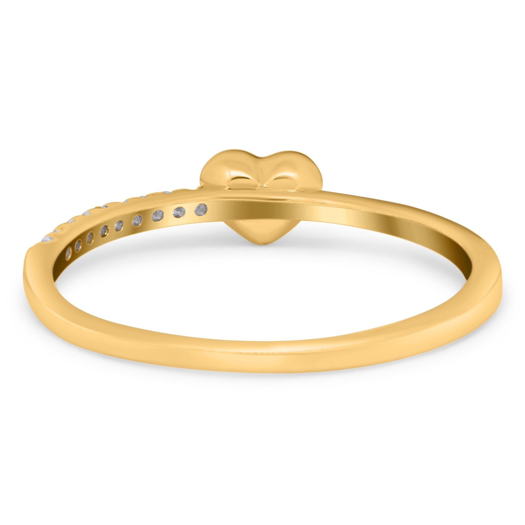 Wedding Heart Promise Ring Round Simulated Cubic Zirconia 925 Sterling Silver