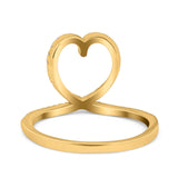 Heart Eternity Stackable Wedding Band Ring Round Simulated Cubic Zirconia 925 Sterling Silver