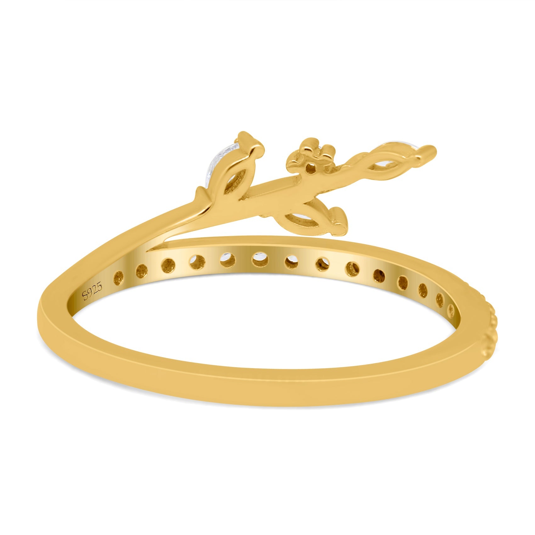 Half Eternity Fashion Ring Marquise Simulated Cubic Zirconia 925 Sterling Silver (9mm)