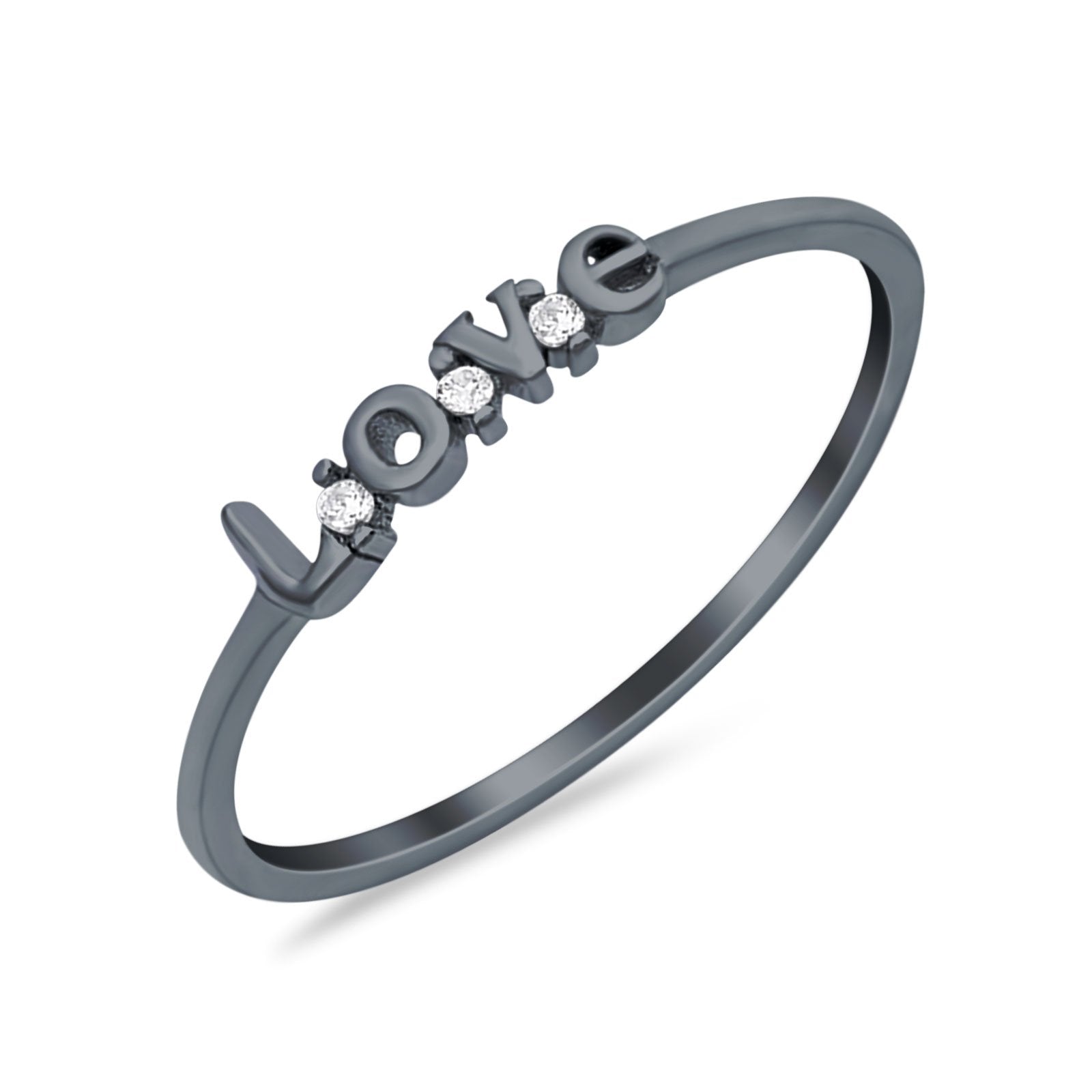 Love Band Ring Round Eternity Simulated Cubic Zirconia 925 Sterling Silver