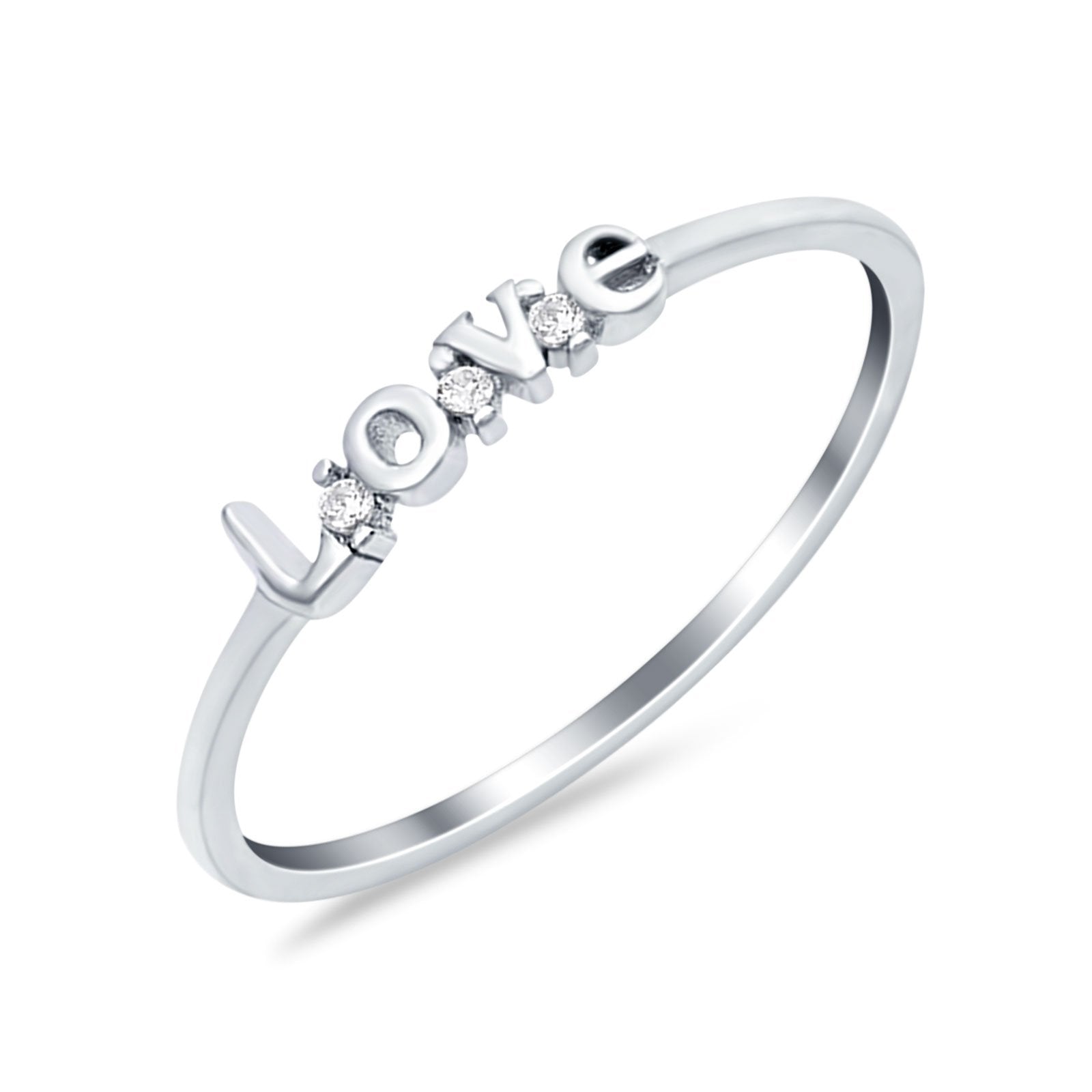 Love Band Ring Round Eternity Simulated Cubic Zirconia 925 Sterling Silver