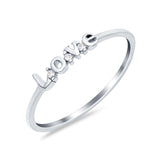 Love Band Ring Round Eternity Simulated Cubic Zirconia 925 Sterling Silver