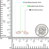 Angel Wings Ring Round Simulated Cubic Zirconia 925 Sterling Silver (6mm)