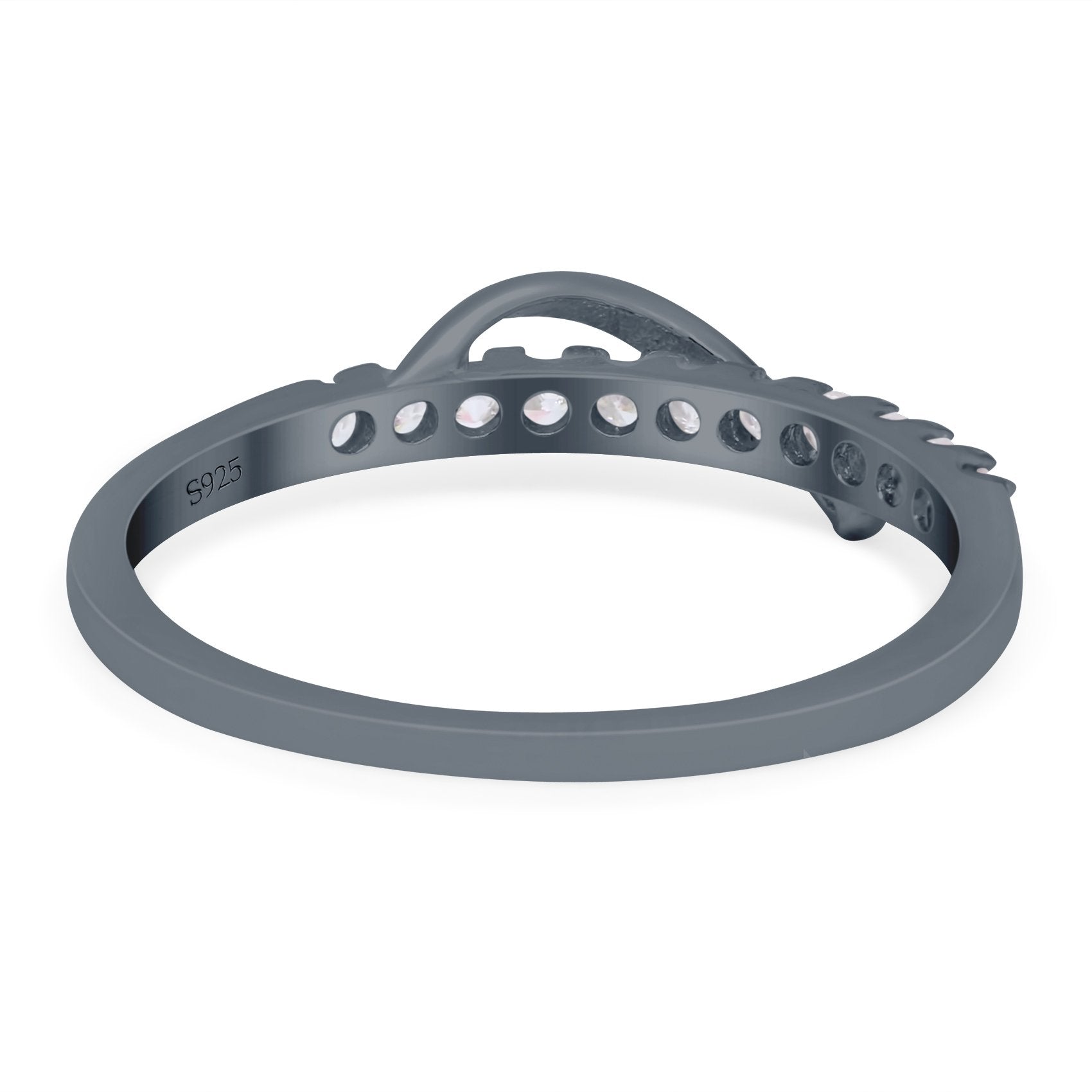 Constellation Ring Half Eternity Round Simulated Cubic Zirconia 925 Sterling Silver (6mm)