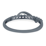 Constellation Ring Half Eternity Round Simulated Cubic Zirconia 925 Sterling Silver (6mm)